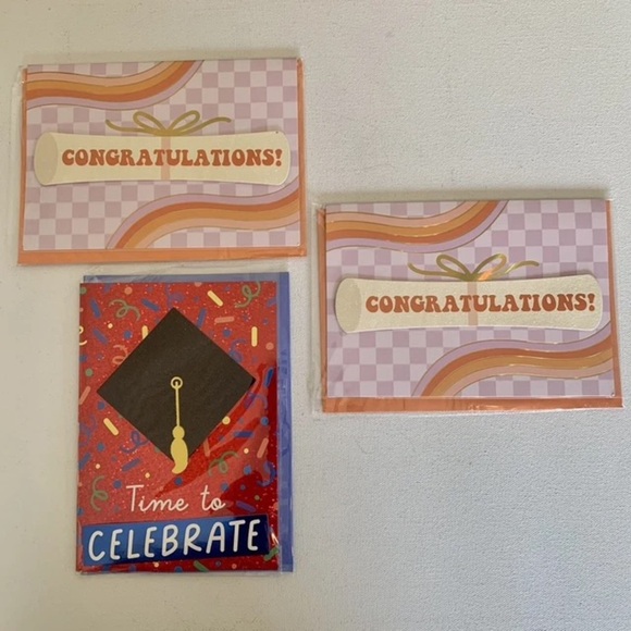 Graduation Greeting Cards with Envelopes Sealed Packages Congratulation Lot of 3 - Picture 1 of 9